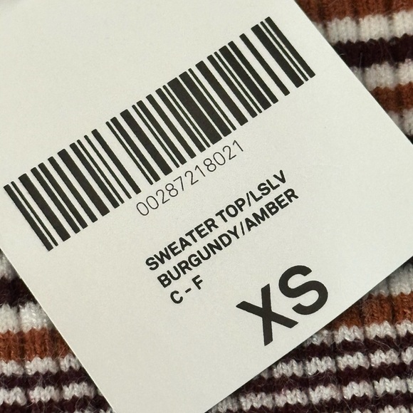 FOREVER 21 Burgundy/Amber Stripe Sweater Top - Picture 4 of 6